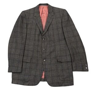 1950s Kuppenheimer 44R Sport Coat Blazer Wool Plaid Rockabilly Tweed